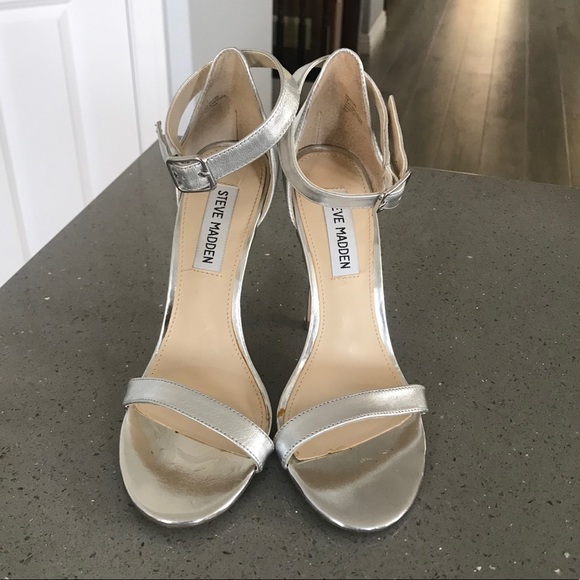 steve madden silver metallic heels